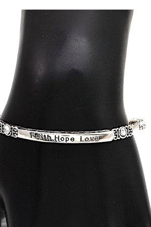 FAITH HOPE LOVE ETCHED BRACELET