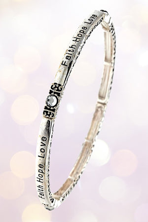 FAITH HOPE LOVE ETCHED BRACELET