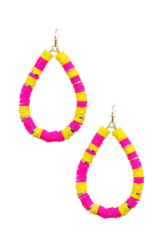 DISK BEADED TEARDROP EARRING