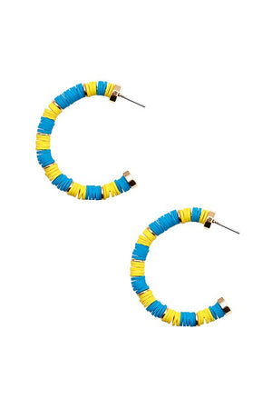 SEMI HOOP DISK BEAD EARRING