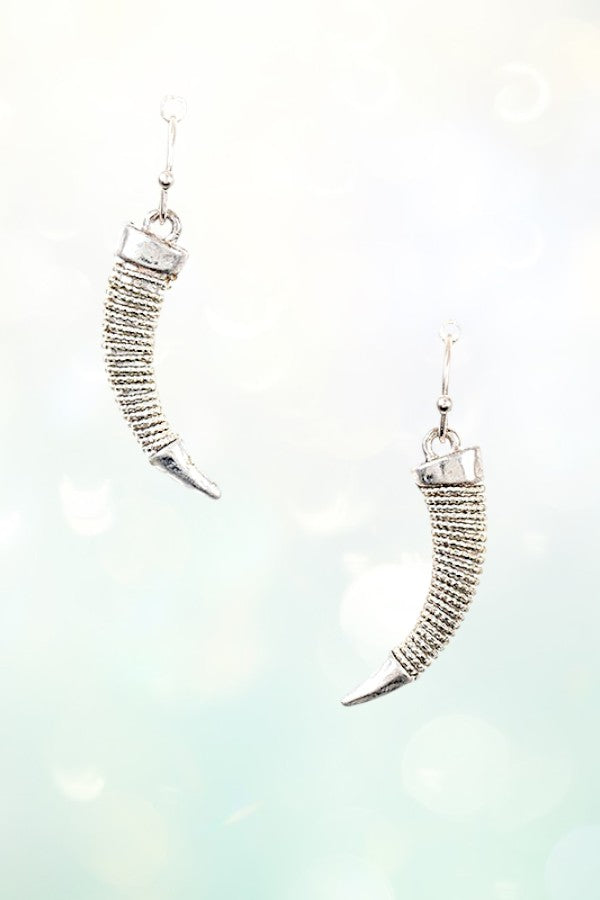 WRAPPED HORN DANGLE EARRING