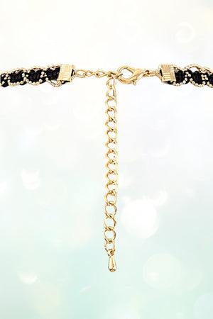 FLORAL SHELL PENDANT BEAD CHAIN CHOKER NECKLACE