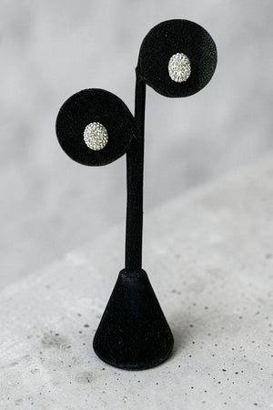 MINI RHINESTONE PAVE DOME POST STUD EARRING