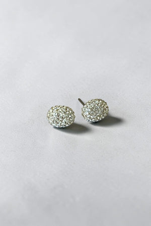 MINI RHINESTONE PAVE DOME POST STUD EARRING