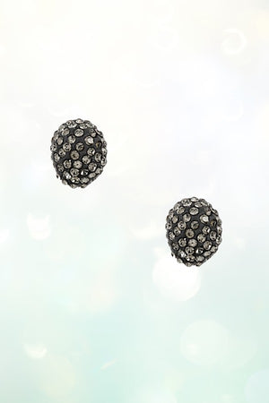 MINI RHINESTONE PAVE DOME POST STUD EARRING