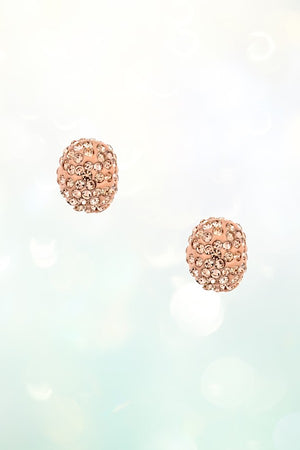 MINI RHINESTONE PAVE DOME POST STUD EARRING