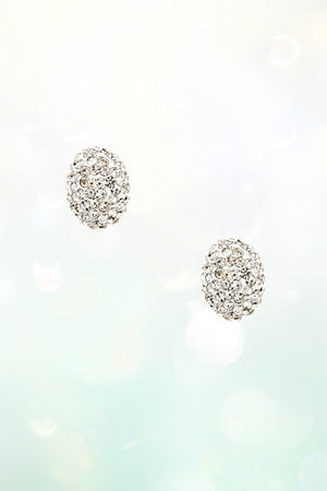 MINI RHINESTONE PAVE DOME POST STUD EARRING