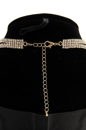 CRYSTAL RHINESTONE PAVE CHOKER NECKLACE