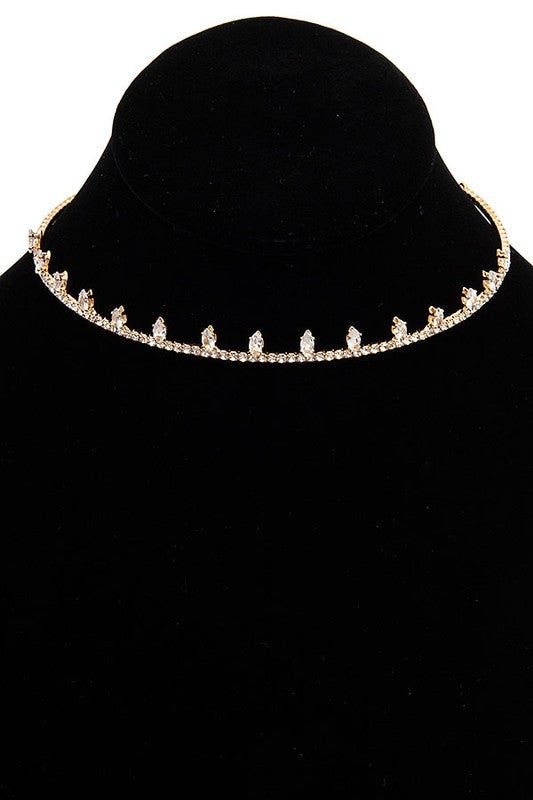 MARQUISE CRYSTAL GEM CHOKER NECKLACE