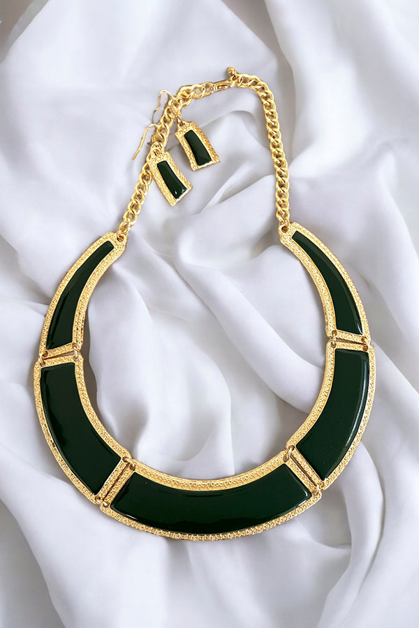 Framed Acrylic Link Bib Necklace Set