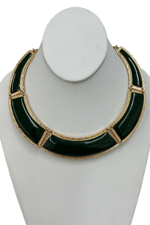 Framed Acrylic Link Bib Necklace Set