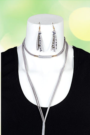 MULTI CORD ELONGAED NECKLACE SET