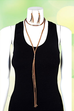 MULTI CORD ELONGAED NECKLACE SET