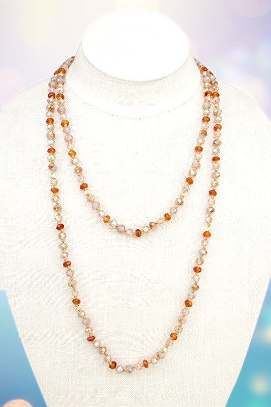 FACETED GLASS BEAD LONG NECKLACE SET