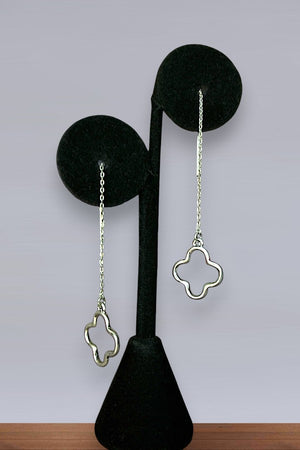CLOVER WIRE CHAIN DROP EARRING