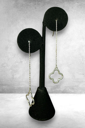 CLOVER WIRE CHAIN DROP EARRING
