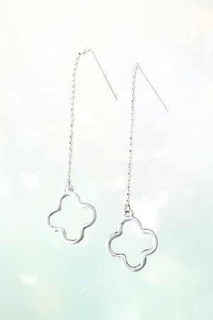CLOVER WIRE CHAIN DROP EARRING