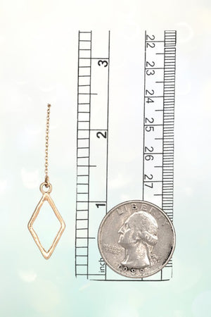 DIAMOND WIRE CUT OUT DROP CHAIN EARRING