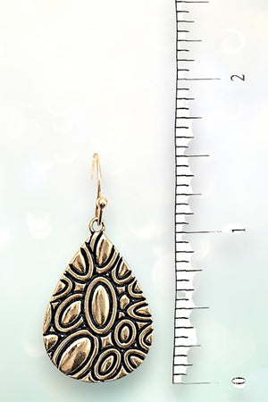 ETCHED TEADROP EARRING