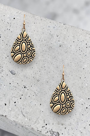 ETCHED TEADROP EARRING