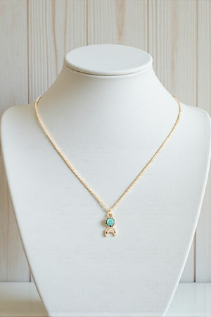 GEM CRESCENT MOON PENDANT NECKLACE LACE CHOCKER SET