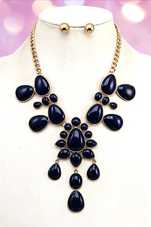 TEARDROP ORNATE BIB NECKLACE SET