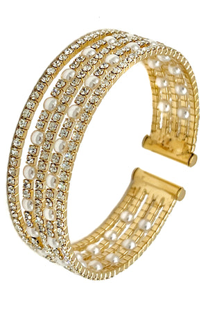 Crystal Rhinestone Pave Flex Cuff Bracelet