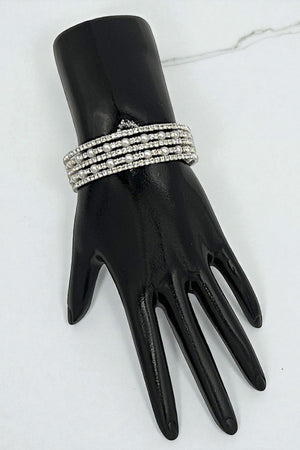 RHINESTONE PEARL PAVE FLEX CUFF BRACELET