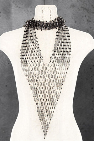 CRYSTAL BEAD NET MULTI PURPOSE NECKLACE SET