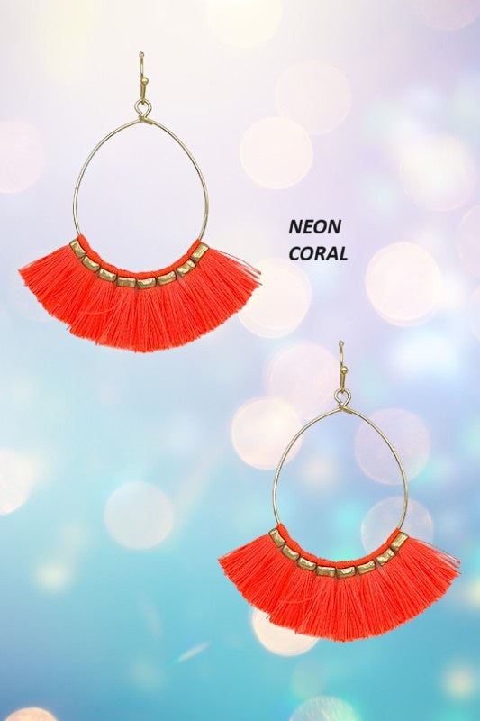 Multi Tassel Teardrop Earring