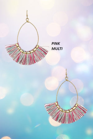 Multi Tassel Teardrop Earring