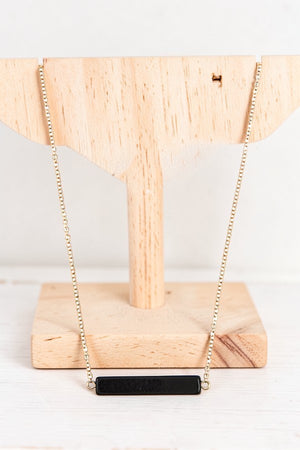 SEMI NATURAL STONE BAR PENDANT NECKLACE