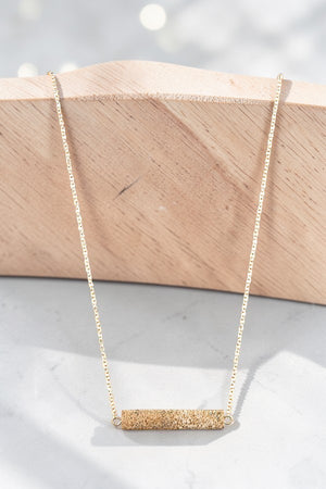 SEMI NATURAL STONE BAR PENDANT NECKLACE