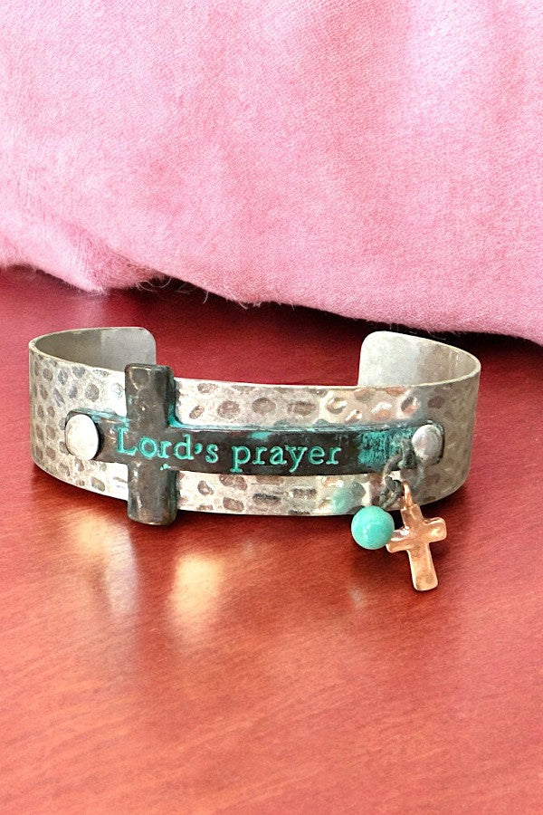 Lords Prayer Metal Bangle Cuff