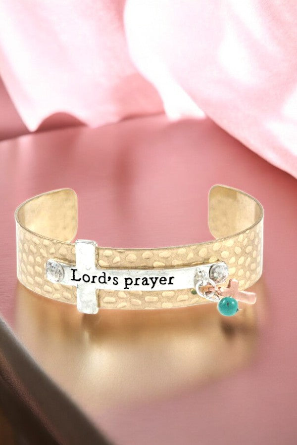 Lords Prayer Metal Bangle Cuff