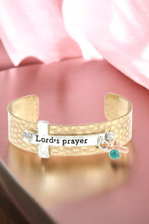 Lords Prayer Metal Bangle Cuff