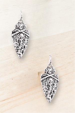 WESTERN ETCHED ARROWHEAD DANGLE EARRING