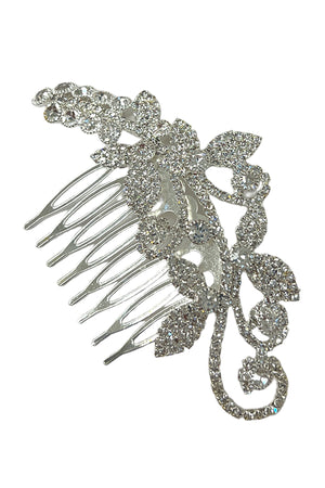 Floral Vine Rhinestone Gem Hair Comb Insert