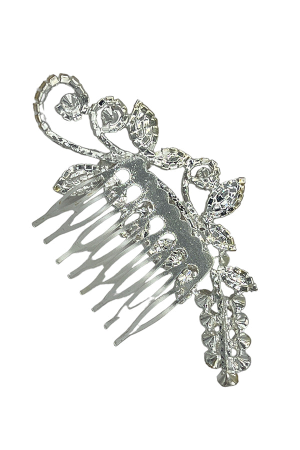 Floral Vine Rhinestone Gem Hair Comb Insert