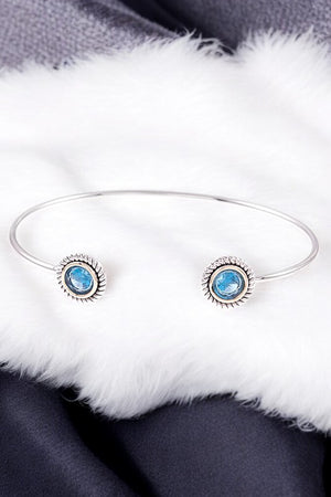 Cubic ZIrconia Stone Tip  Bangle Bracelet