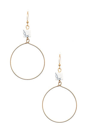 CUBE GEM CIRCLE DROP EARRING