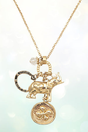 MULTI LUCKY CHARM PENDANT NECKLACE SET
