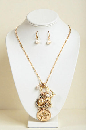 MULTI LUCKY CHARM PENDANT NECKLACE SET