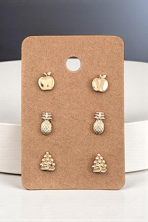 MIX FRUIT POST EARRING SET