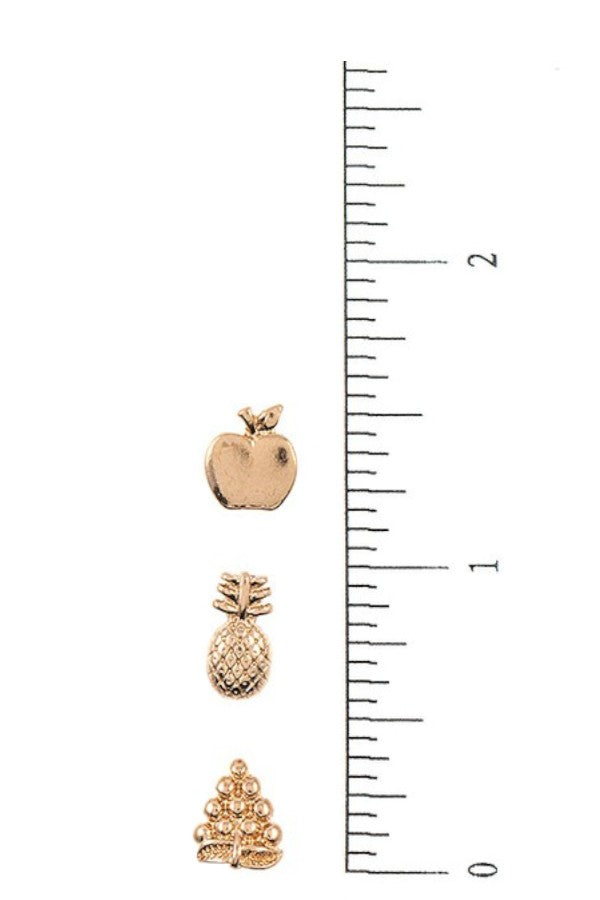 MIX FRUIT POST EARRING SET