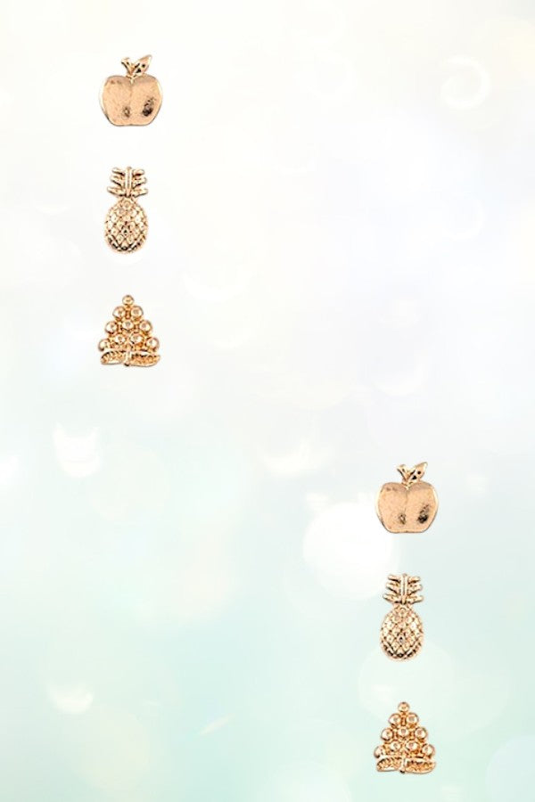MIX FRUIT POST EARRING SET