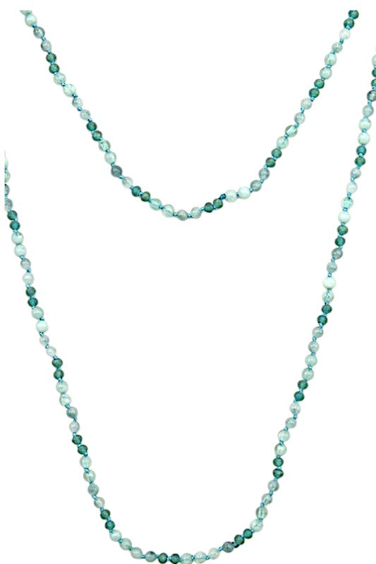 GEM BEAD ELONGATED NECKLACE SET