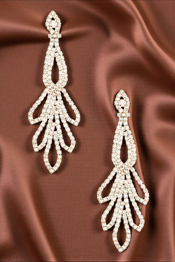 RHINESTONE PAVE DROP DANGLE EARRING