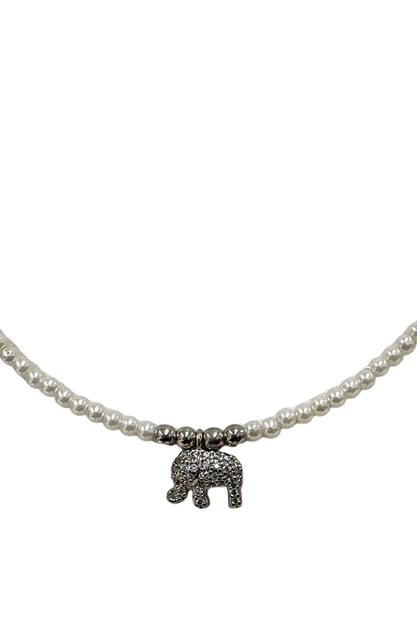 Elephant Pearl Bead Necklace