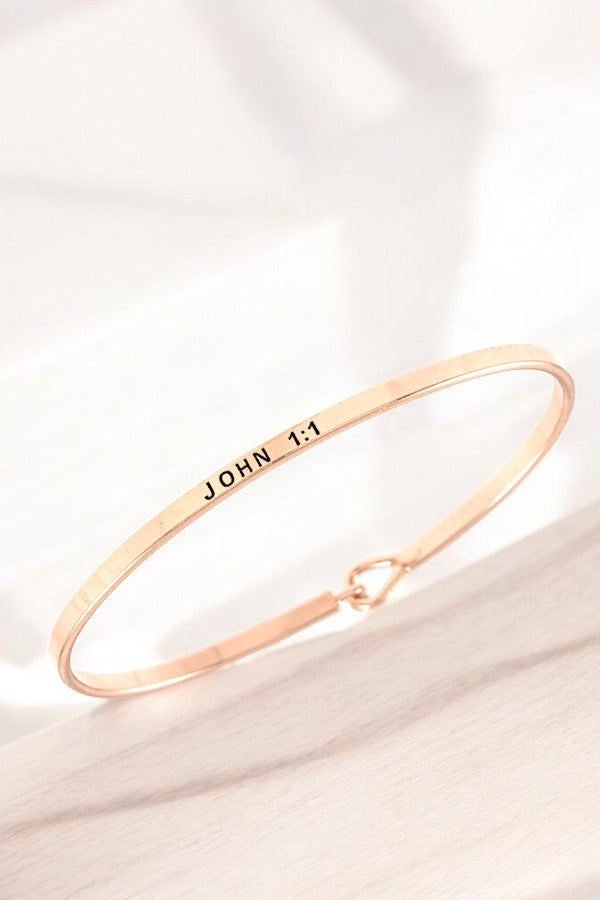 John 1-1 Etched Bangle Bracelet